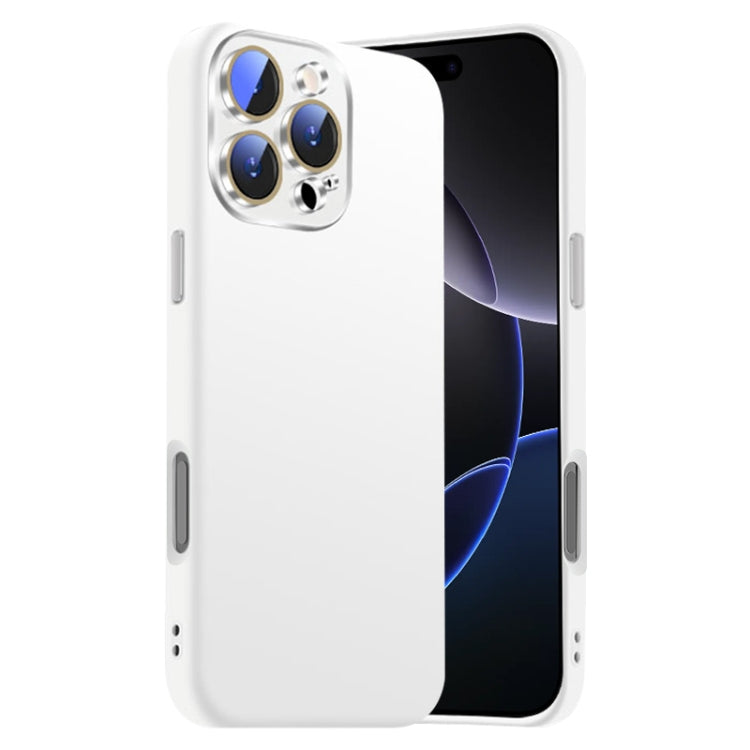 Funda de Silicona LĂquida para iPhone 16 Pro con NanoLente (Blanca)