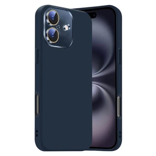 Funda de Silicona LĂquida para iPhone 16 con NanoLente (Azul Titanio)
