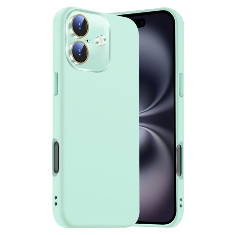 Funda de Silicona LĂquida para iPhone 16 con NanoLente (Cian Claro)