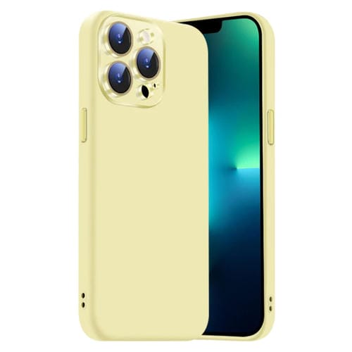 Funda de Silicona Líquida para iPhone 13 Pro con NanoLente (Amarilla)