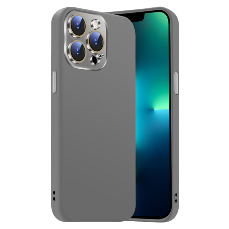 Funda de Silicona Líquida para iPhone 13 Pro con NanoLente (Gris Titanio)