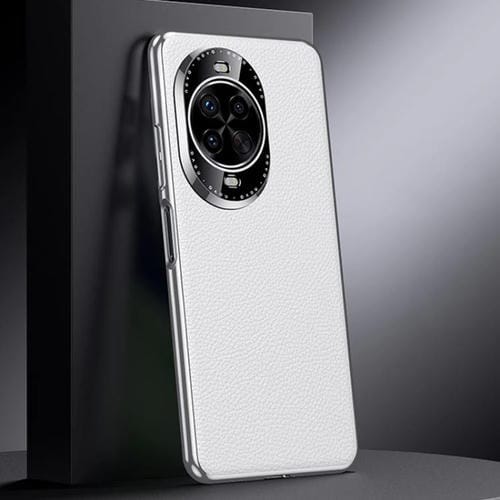 Funda de cuero genuino para Huawei Nova 14 Pro (blanca)
