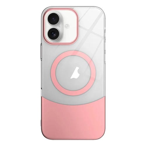 Funda para iPhone 16 Plus de PC Transparente con Magsafe y Contraste de Color Fino (Rosa)