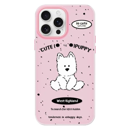 Funda híbrida TPU Policarbonato iPhone 15 Pro Max Tacto sedoso (Rosa Perro)