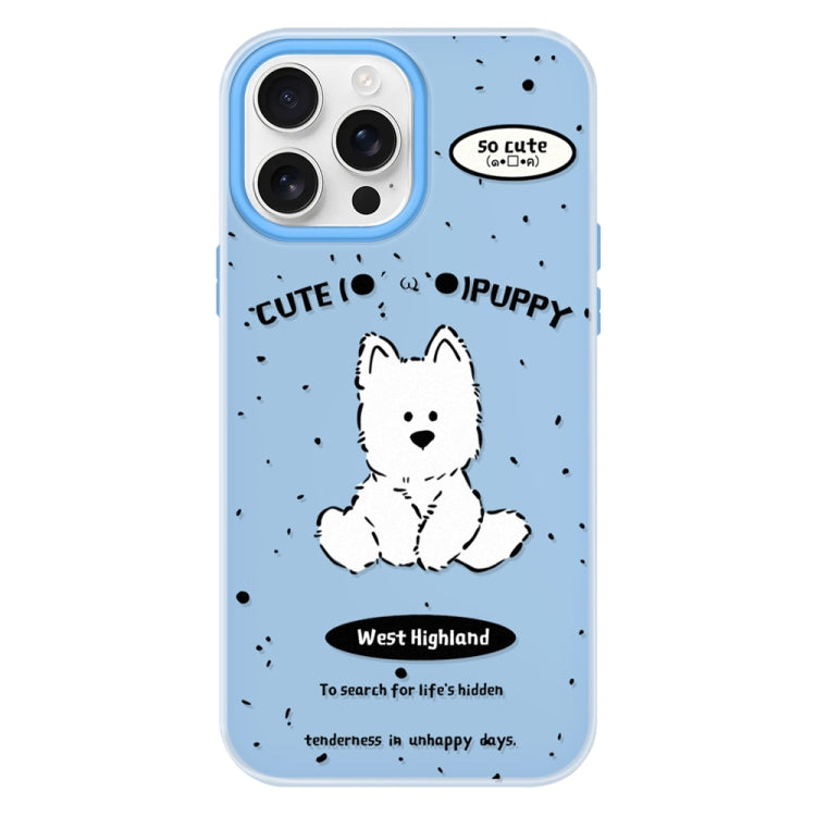 Funda híbrida TPU y Policarbonato para iPhone 14 Pro Max (Line Dog Blue)
