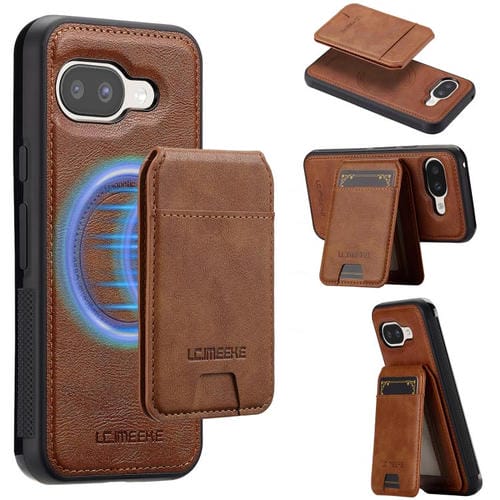 Funda para Google Pixel 9a LC.IMEEKE L3 con tarjetero RFID desmontable y Magsafe (marrĂłn)