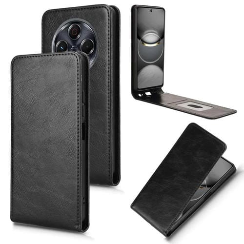 Funda de Cuero con Tapa Vertical Magnética para Tecno Spark 30 4G (Negro)