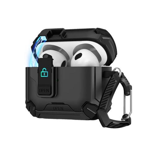 Estuche Para Auriculares Con Soporte Magnético Magsafe Para Airpods 4 (Negro)