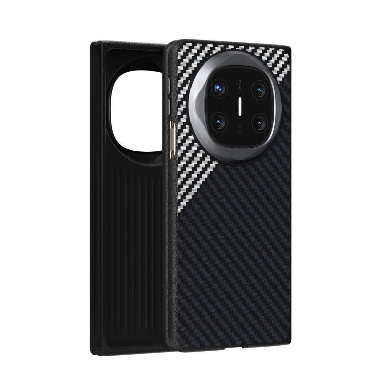 Funda para Teléfono Huawei Mate X6 Abeel C Carbon Fiber Series 6D Micro Relief Magsafe (Negra y Gris)