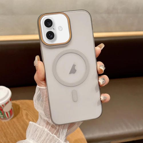 Funda para Teléfono con Imán Magsafe para iPhone 16 Plus PC Tacto Suave Arena (Gris Claro)
