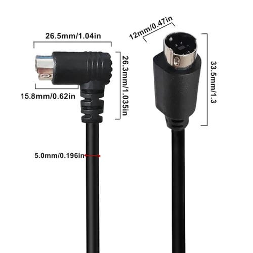 Cable de Audio/Video S-Video Mini Din 7 Pines 0,5 m (Recto a Codo)