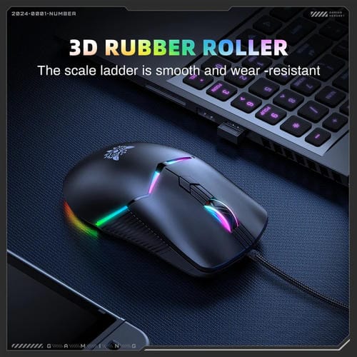 Ratón con Cable Onikuma CW929 RGB 6400Dpi (Negro)