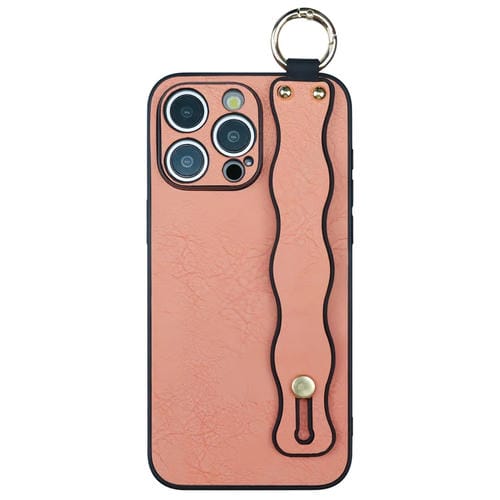 Funda TPU con Soporte para Pulsera Ondulada iPhone 15 Pro (Rosa)