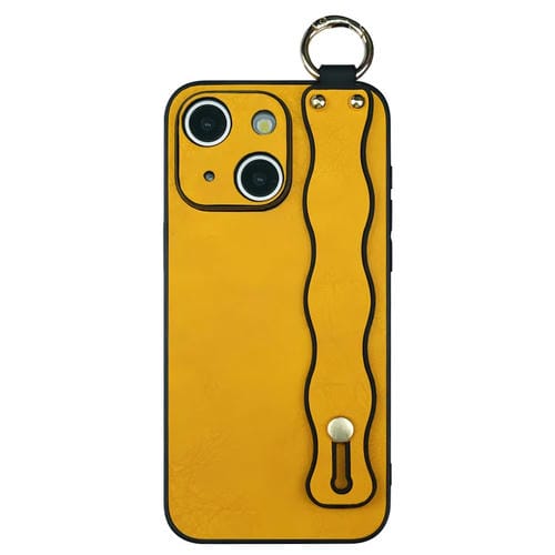 Funda TPU con Soporte para Pulsera Ondulada iPhone 15 Plus (Amarillo)
