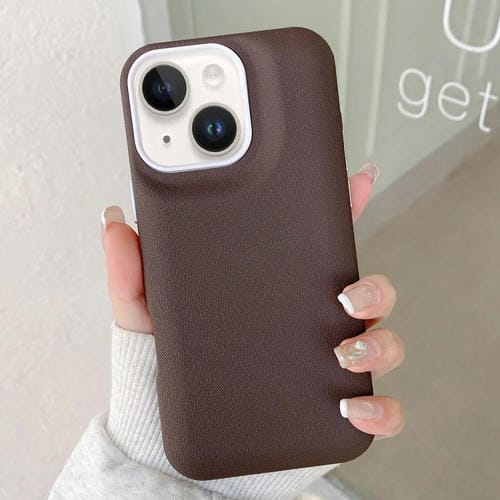 Funda para iPhone 14 Cuero Textura (Café)