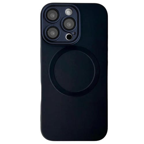 Funda para Teléfono TPU Magsafe iPhone 16 Pro Textura Cd Pintura Metalizada (Negra)