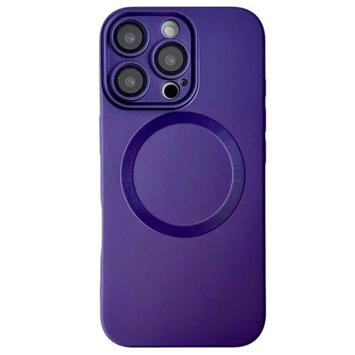 Funda para Teléfono TPU Magsafe iPhone 16 Pro Textura Cd Pintura Metalizada (Morado Oscuro)