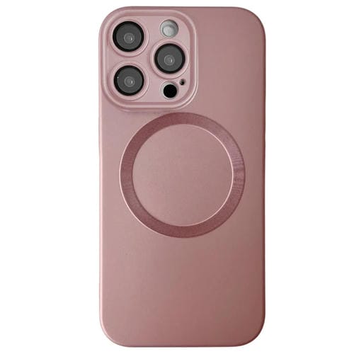 Funda para Teléfono TPU Magsafe iPhone 15 Pro Max Textura Cd Pintura Metalizada (Rosa)