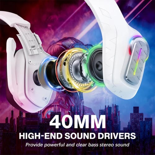Auriculares Estéreo Para Juegos Kotion Each G4100 Con Micrófono Y Diadema (Blanco Y Negro) Longitud 2,1 M