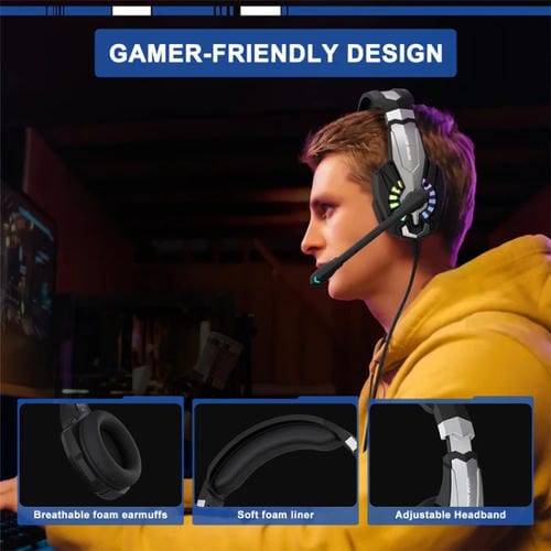 Auriculares Para Juegos Supraurales Kotion Each G9000 Plus Con Micrófono Cable 2,1 M (Negro)