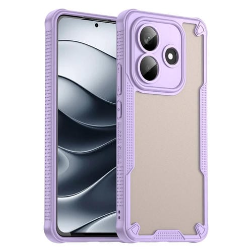 Funda Híbrida de TPU y PC con Protección Glaseada para Redmi Note 14 5G (Morada)