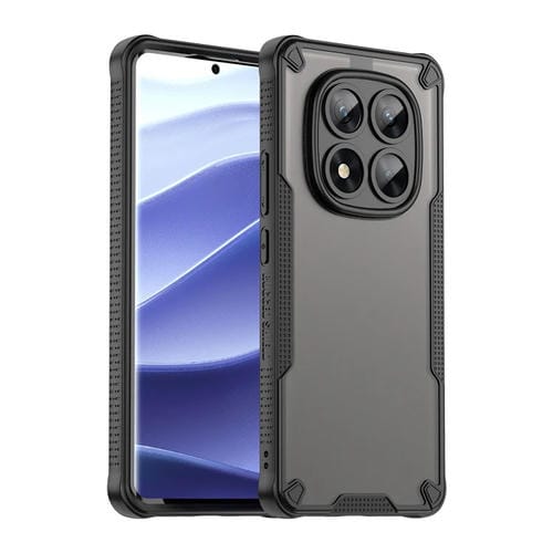 Funda Híbrida de TPU y PC con Protección Glaseada para Redmi Note 14 Pro 5G (Negra)