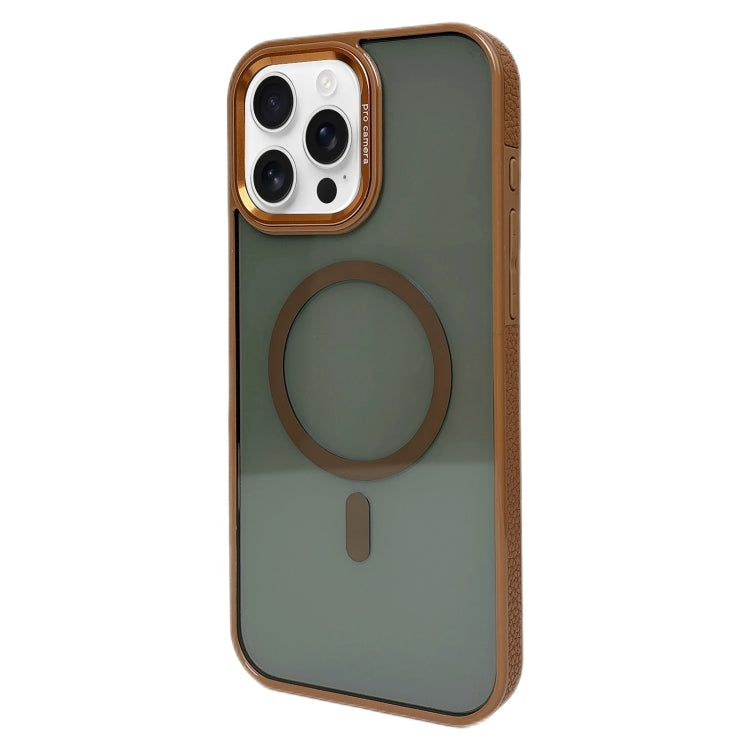 Estuche para Teléfono iPhone 16 Pro Max Marco de Lente Metal Magsafe (Dorado)