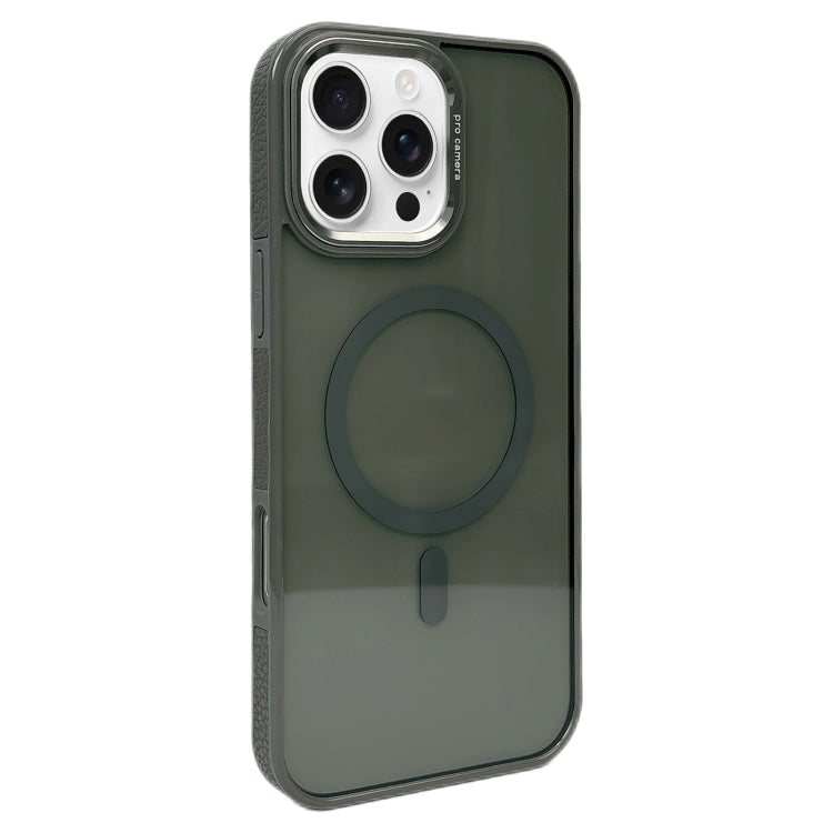 Funda para Teléfono Magsafe Apple iPhone 16 Pro Max con Marco de Lente de Metal (Gris Oscuro)