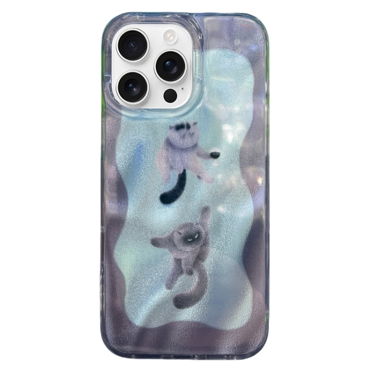 Funda TPU Doble Capa iPhone 16 Pro Max PatrĂłn Imd Gatos y Perros (Verde)