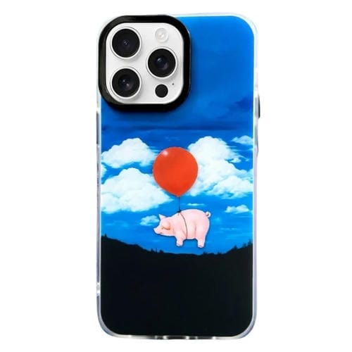 Funda TPU Doble Capa iPhone 14 Pro con PatrĂłn Imd (Cerdo Globo)