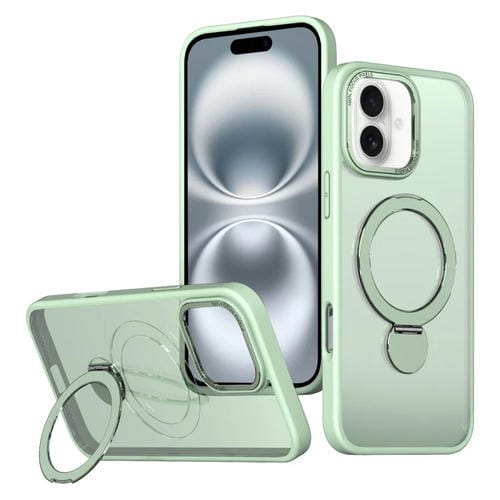 Estuche para Teléfono Wing Series Gen2 con Soporte de Anillo de Metal Magsafe para iPhone 16 Plus (Verde Aguacate)