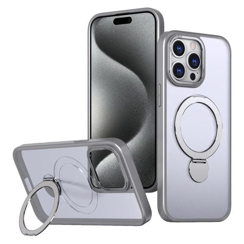 Estuche para Teléfono Wing Series Gen2 con Soporte de Anillo de Metal Magsafe para iPhone 15 Pro Max (Gris Titanio)