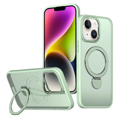 Funda para Teléfono Wing Series Gen2 con Soporte de Anillo de Metal Magsafe para iPhone 14 Plus (Verde Aguacate)