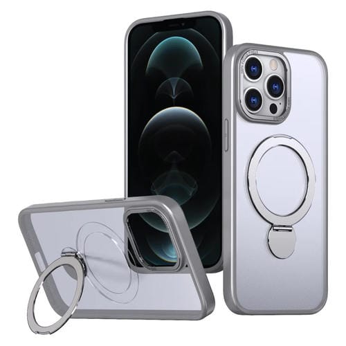 Funda para Teléfono Wing Series Gen2 con Soporte de Anillo de Metal Magsafe para iPhone 12 Pro Max (Gris Titanio)