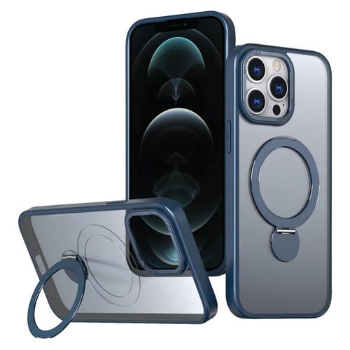Funda para Teléfono Wing Series Gen2 con Soporte de Anillo de Metal Magsafe para iPhone 12 Pro (Azul)