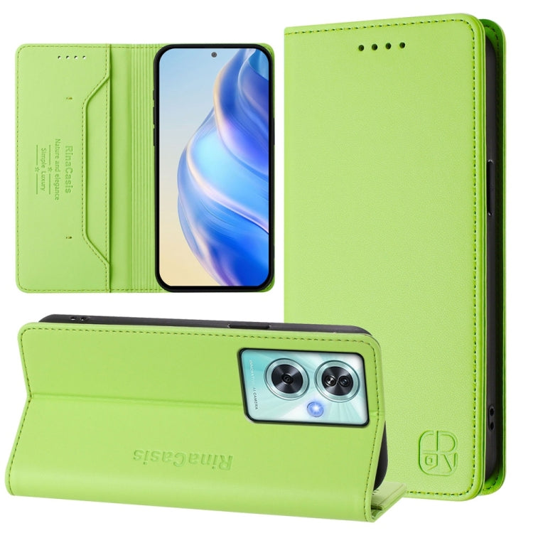 Funda de Cuero con Doble Pliegue y Succión Magnética para OnePlus Nord N30 Se Rc01 (Verde Hierba)