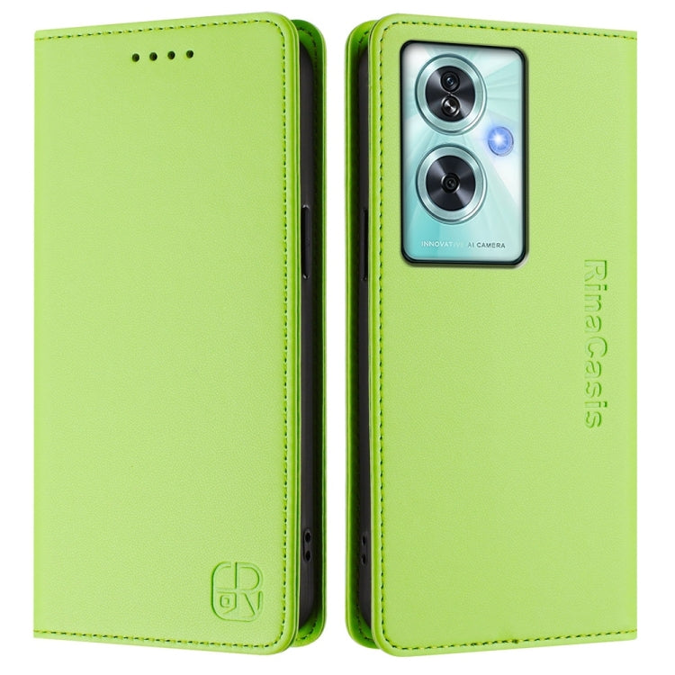 Funda de Cuero con Doble Pliegue y Succión Magnética para OnePlus Nord N30 Se Rc01 (Verde Hierba)