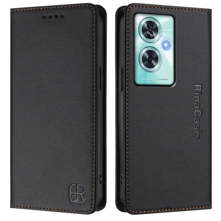 Funda de Cuero con Doble Pliegue y Succión Magnética para OnePlus Nord N30 Se Rc01 (Negro)