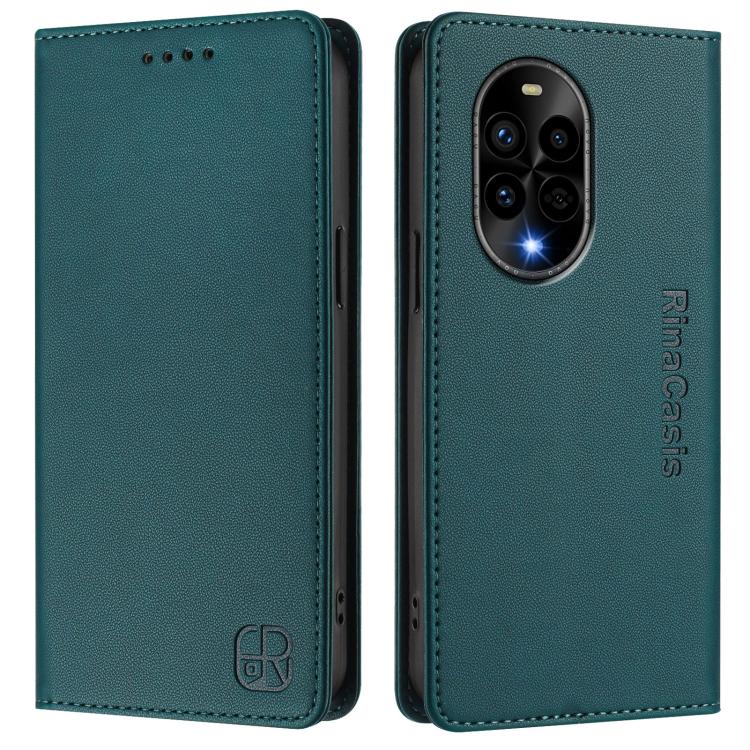 Funda de Cuero Huawei Nova 13 Pro Rc01 con Doble Pliegue y Succión Magnética (Verde Oscuro)
