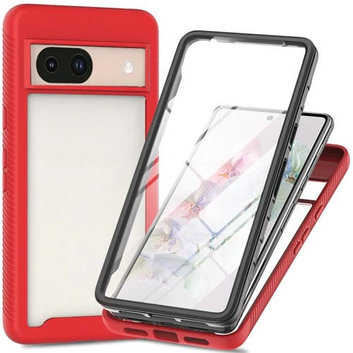 Funda PC + TPU con Película Pet para Google Pixel 8A Serie Starry Sky (Rojo)