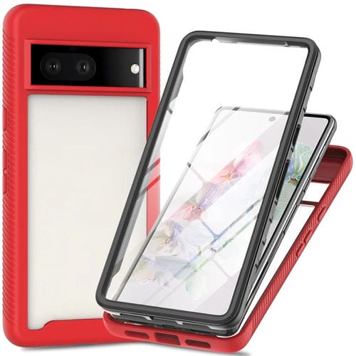 Funda PC + TPU con Película Pet para Google Pixel 8 Serie Starry Sky (Rojo)