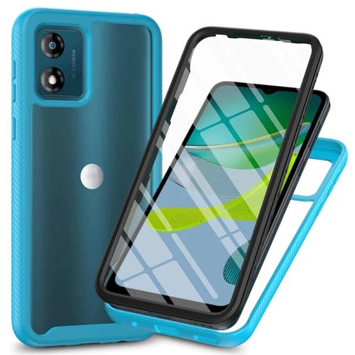 Funda para Motorola Moto E13 PC + TPU con PelĂcula Pet ProtecciĂłn (Azul Cielo)