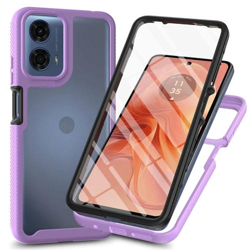 Funda para TelĂ©fono Motorola Moto E14 G24 G04 G04S PC + TPU con PelĂcula Pet (Morado)