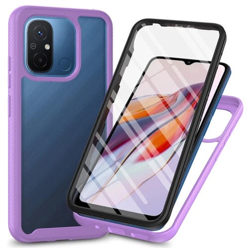 Funda para Teléfono Redmi 12C Starry Sky Solid Color Series PC + TPU con Película Pet (Púrpura)