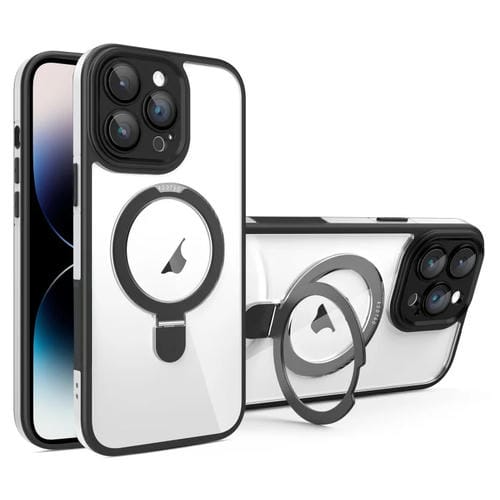 Funda para iPhone 14 Pro Max con Soporte Magsafe y Película de Cobertura Total (Negro y Blanco)