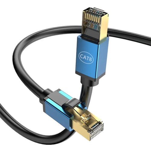 Cable de Red Cat8 10 Gigabit Ancho de Banda Fibra 3 Metros (Azul)