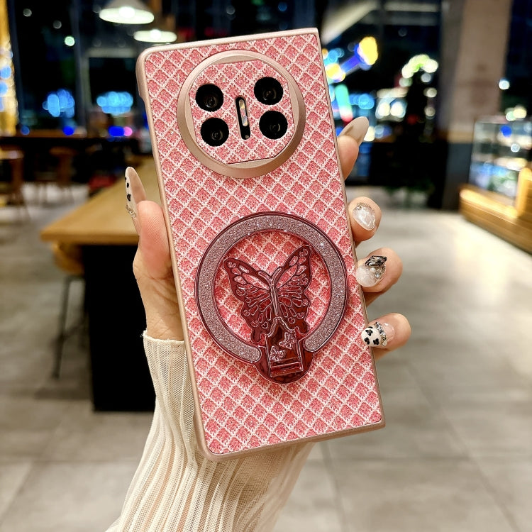 Funda para Teléfono Huawei Mate X3/X5 con Soporte PC Diseño Rombos y Diamantes (Rosa)
