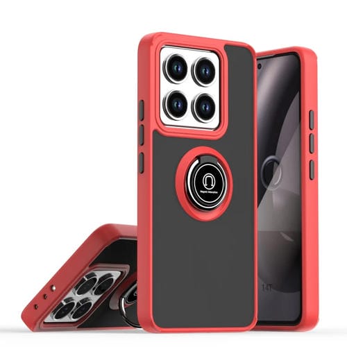 Funda De Tpu + Pc Con Anillo Para Xiaomi 14T Q Shadow 1 Series (Roja)