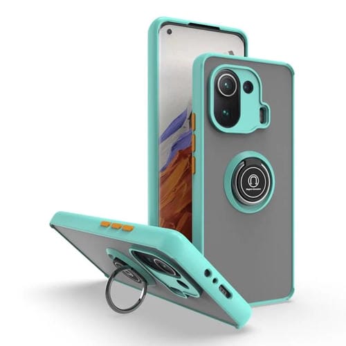 Funda de TPU + PC con anillo para Xiaomi 11 Pro Q Shadow 1 Series (azul cielo)