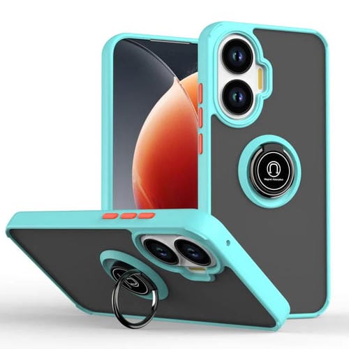 Funda de TPU + PC con anillo para Xiaomi Poco F7 Q Shadow 1 Series (azul cielo)